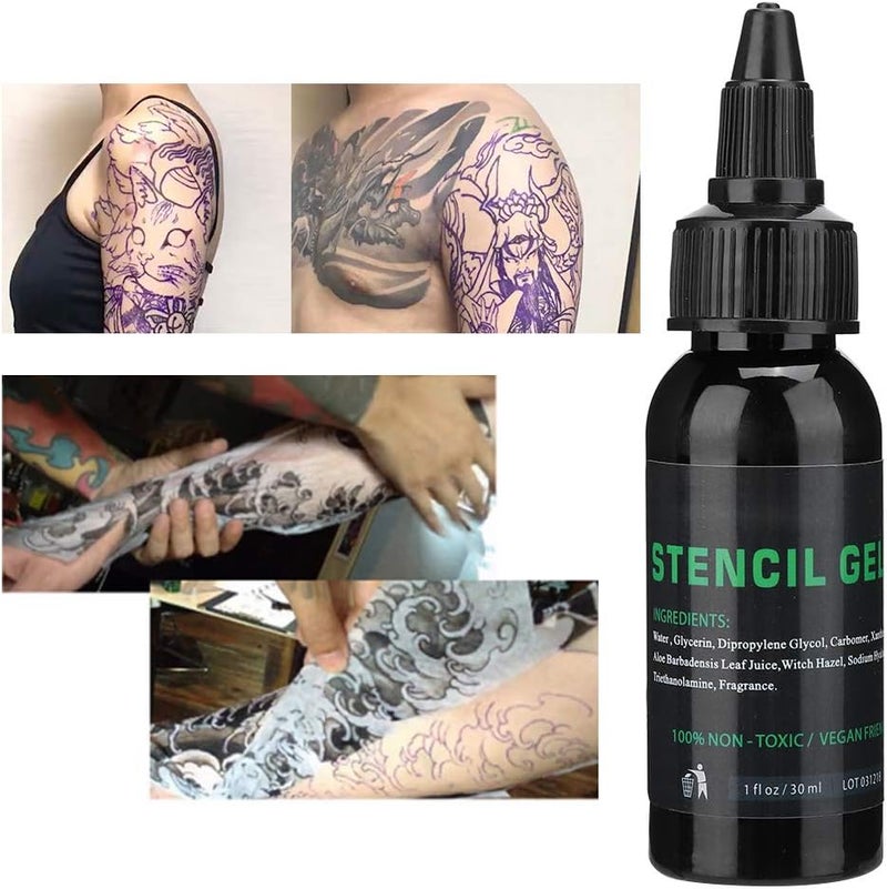 woobles 30ml Tattoo Transfer Gel Solution,Professional Tattoo Transfer Gel Stencil Cream Body Tattoo Art Tools Accessory Perfect For Sharp Dark & Clean Stencils - Image 2